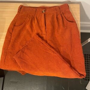 Vibrant Orange Corduroy Trousers